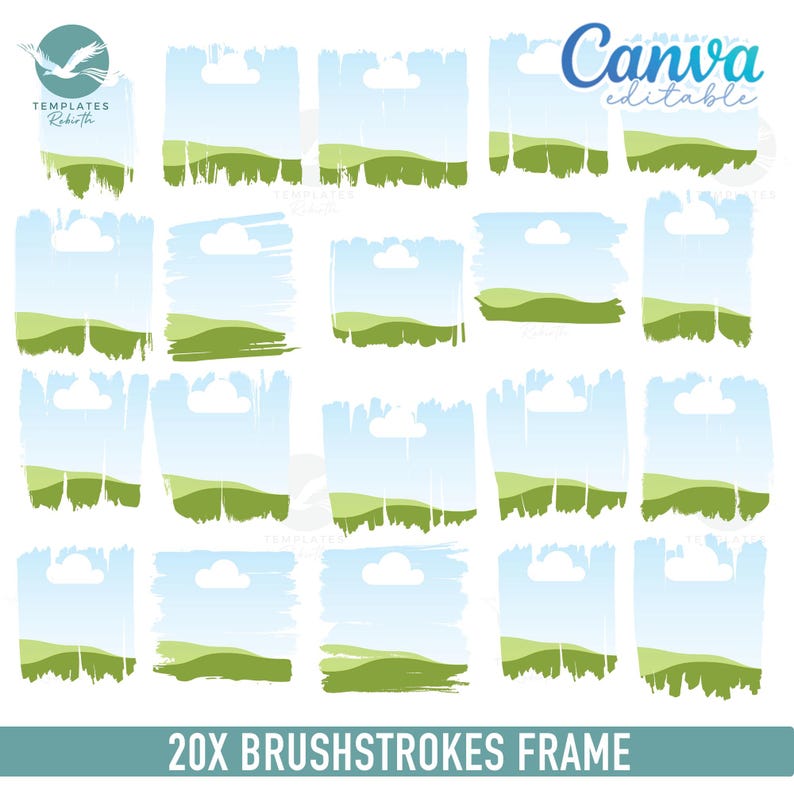 Brushstrokes Frames Canva EditabBrushstrokes Frames Canva Editablele