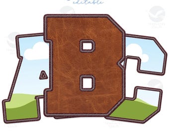 Modèle de collage de photos de polices universitaire en cuir pour toile (téléchargement numérique)