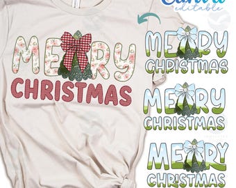 Cadre photo joyeux Noël Coquette avec bordure en dentelle : modèle sur toile de chemise personnalisé (téléchargement numérique)