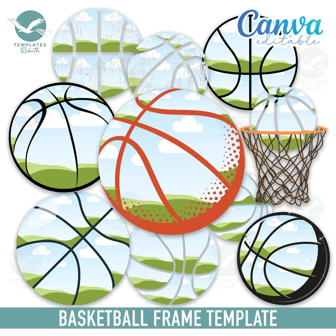 Basketball Photo Collage Frames: Canva Template Bundle (digital ...