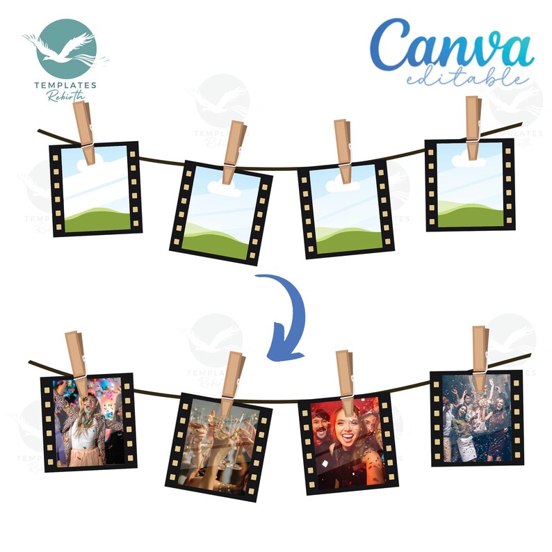 Photo Strip Film Canva Frames