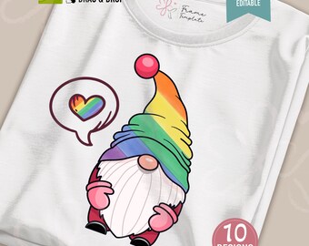Valentine Love Gnomes Photo Frame: CANVA Editable Template (Digital Download)