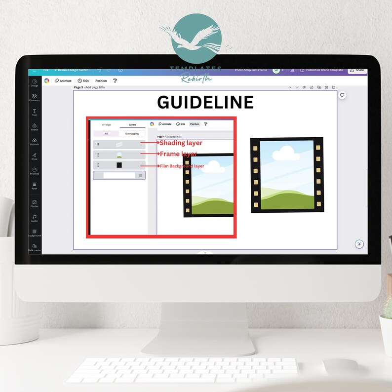 Photo Strip Film Canva Frames