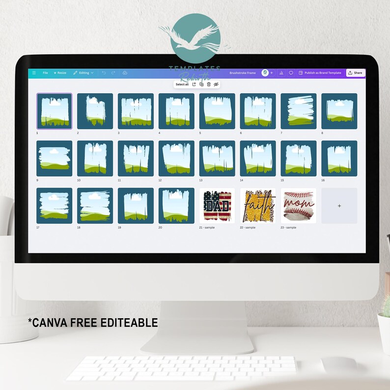 Brushstrokes Frames Canva Editable