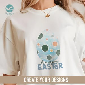 Bundle Easter Eggs Picture Frames Canva Editable, Preppy Easter Egg ...