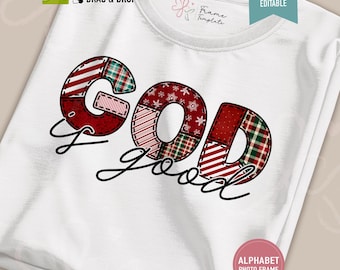 Patch Embroidery Font Frame: Doodle Alphabet Canva Template (Digital Download)