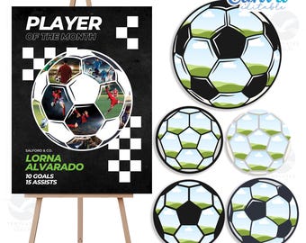 Soccer Photo Collage Frames: Canva Template Bundle (Digital Download)