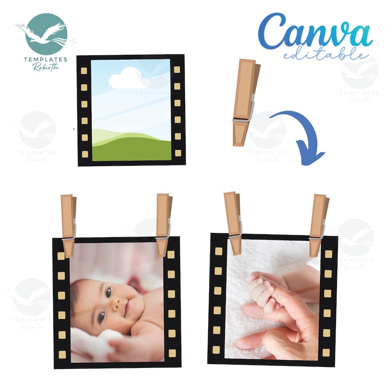 Photo Strip Film Canva Frames