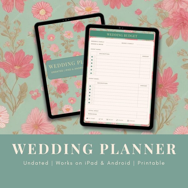 Digital Wedding Planner, Printable Wedding Check List, Wedding Plan Bundle, Wedding Planning Book, Wedding Planner PDF, Wedding Itinerary