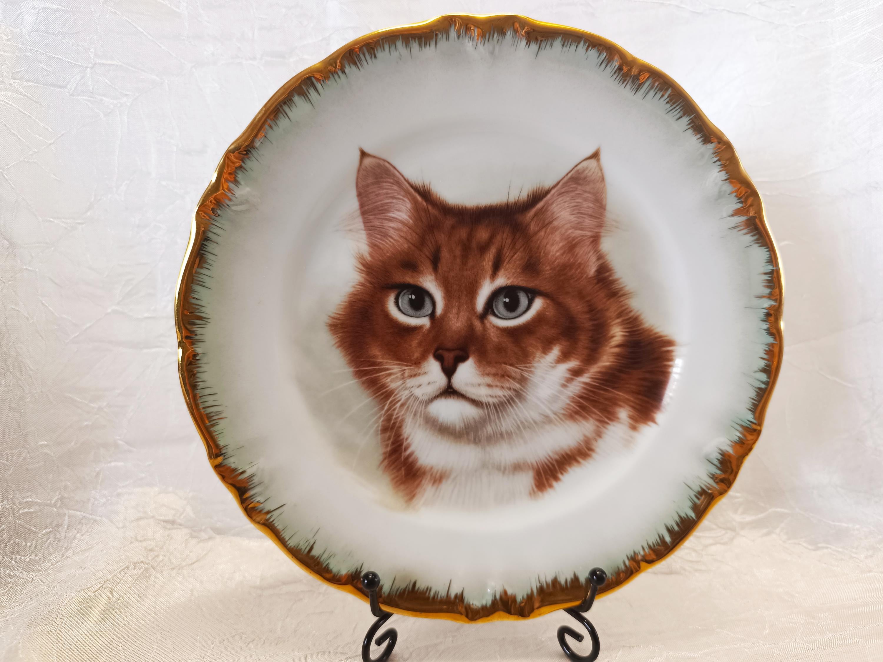 【リモージュ】☆Limoges☆猫とリスの陶器製飾り皿・プレート リモージュ☆Limoges☆猫とリスの陶器製飾り皿・プレート ゼルトマン