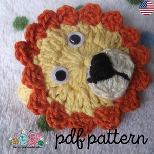 Jungle Safari Lion Applique Crochet Pattern PDF