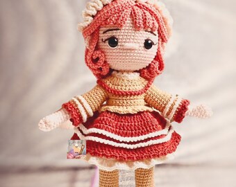 Muñeca Evelyn a crochet – Patrón PDF (Inglés) – Muñeca Evelyn amigurumi para regalar