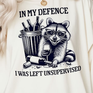 Ter verdediging werd ik zonder toezicht achtergelaten png svg | Grappige wasbeersublimatie | Prullenbak panda png | grappige wasbeer png | dierencitaat png