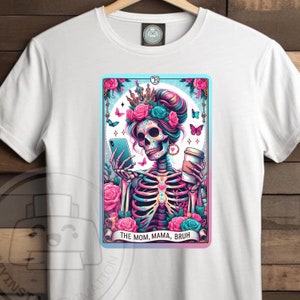 De moeder Mama Bruh grappige Tarot kaart PNG, sarcastisch skelet sublimatie ontwerp, Witchy Skull png Tarot sublimatie PNG-bestand, downloaden