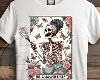 The Sourdough baker png, Funny Tarot Card PNG, Sarcastic Skeleton Sublimation Design, Witchy Skull png | sarcastic sublimation PNG File,