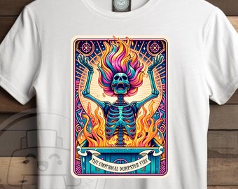 Emotional Dumpster Fire Funny Tarot Card PNG, Sarcastic Skeleton Sublimation Design, Witchy Skull png  Tarot sublimation PNG File, Download