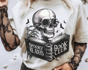 Spooky Readers Png, Witch Png, Spooky season png, | Vintage Halloween png | horror book club png | Horror book reader Sublimation design