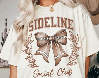 Sideline Social Club png | Football Bow Png, Fall Football Shirt Png American football bow | football bow sublimation with pocket design