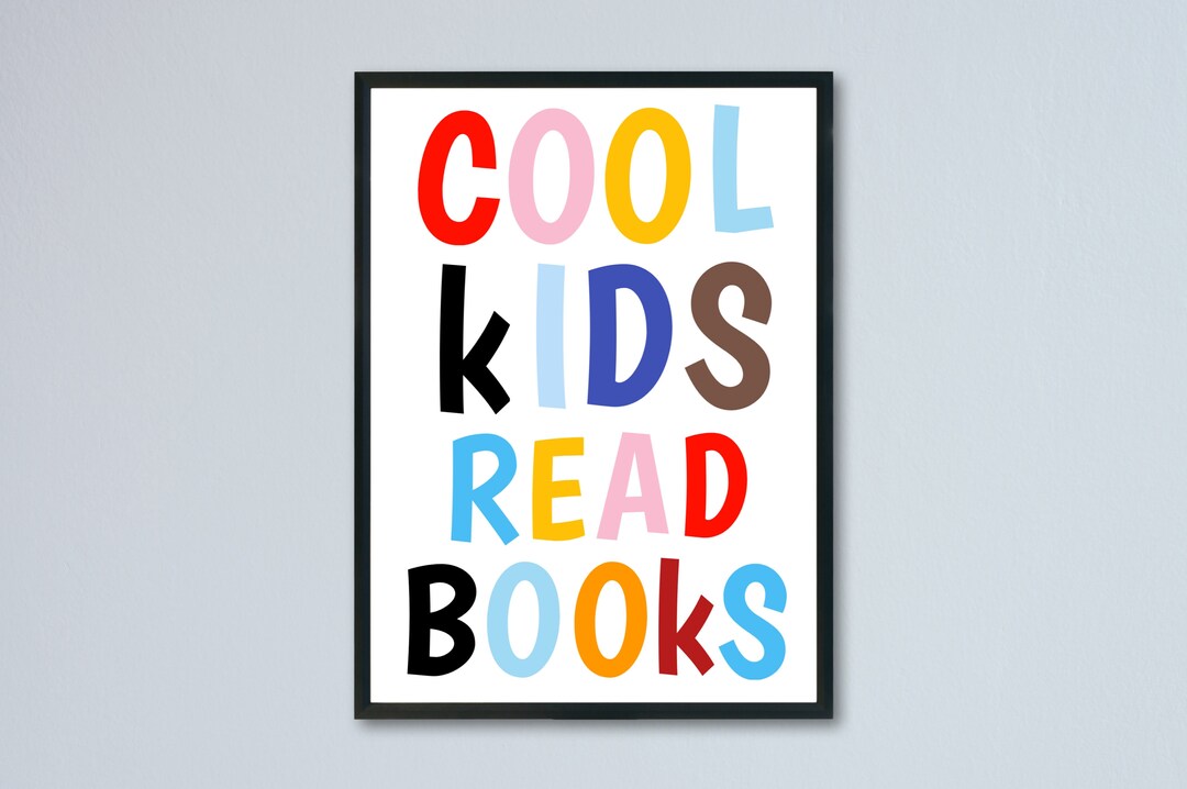 Digital Printable Cool Kids Read Books Wall Print - Etsy