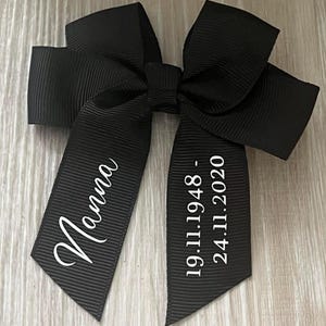 Personalized 4 Inch funeral bows,all,colours available, other occasions, bags,purses,school,dancing,
