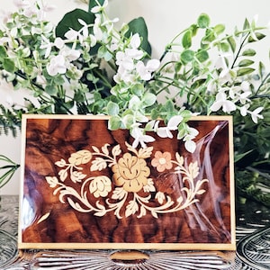 Italian Marquetry Inlaid Wood Wall Decor: Handmade Floral Art