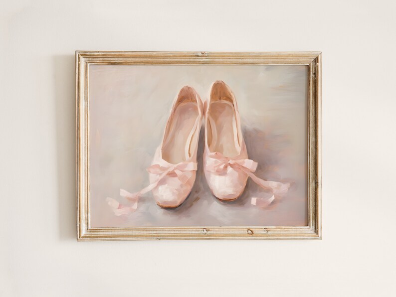 Ballet Shoe Print Dance Wall Art Ballerina Painting - Etsy