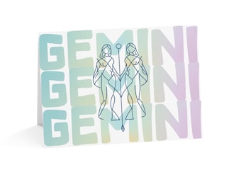 Repeating Gemini Zodiac Card
