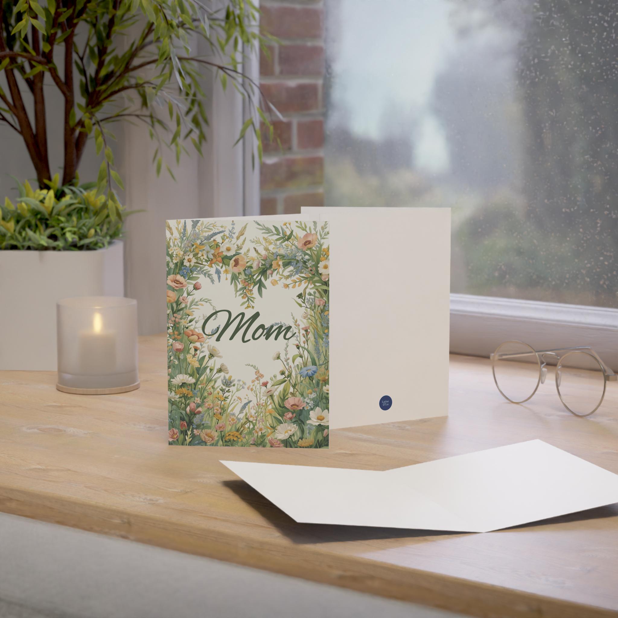 Floral Mom Card, Mother’s Day Card for Mom, Elegant Botanical Mom Card ...