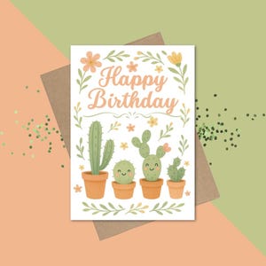 Cactus Birthday Card - Etsy