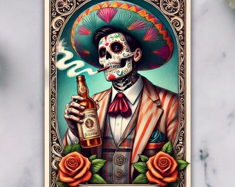 El Borracho Latino PNG: Chicano Tarot Card Digital File