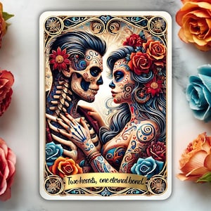 La carta del Tarot de los Enamorados: Desbloquea la Magia del Amor, Dos Corazones, un Vínculo Eterno y Opciones, Diseño de Camiseta de Tarot, La Carta del Tarot de los Enamorados