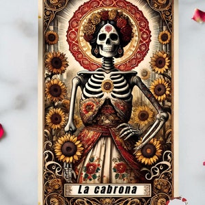 La Cabrona Tarot Karte PNG Digital Dowload Design Druckbare Sublimation Clipart Mexikanische Kunst, Chingona Chicana Latein Trendy PNG