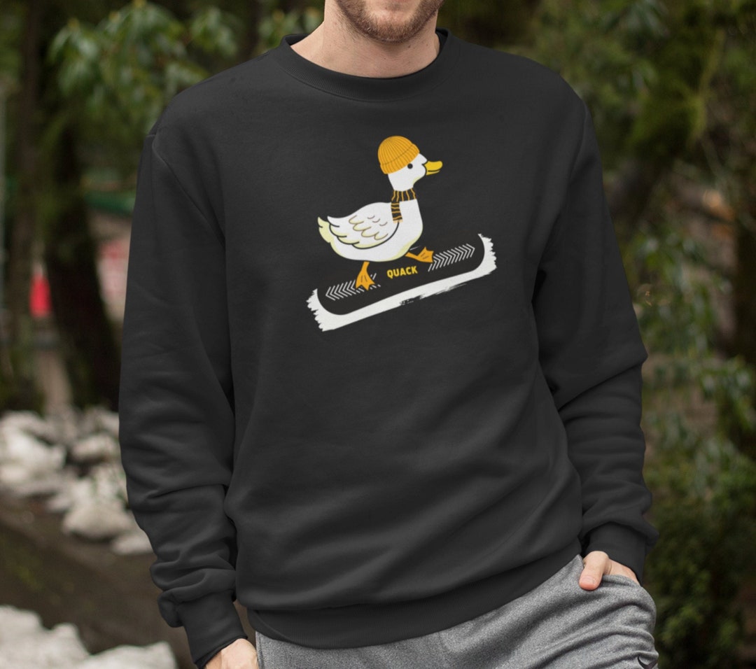 Snowboarding Duck Sweatshirt Snowboard Gifts for Him Duck Etsy