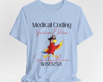 Medical Coder getroffen door een ara ICD-10 T-shirt met medische humor