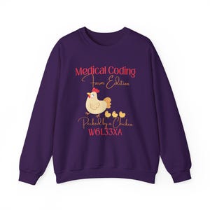 Grappig T-shirt voor medisch personeel | Sweatshirt voor medisch codeerders | Humor over medische codering | Cadeau voor medisch codeerders | ICD-10 Gepikt door een kip afbeelding 8