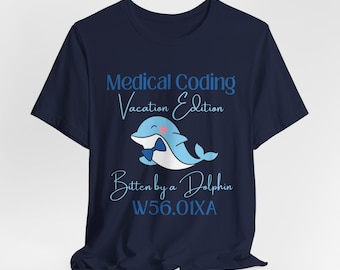 Medical Coder gebeten door een dolfijn ICD-10 T-shirt medische humor