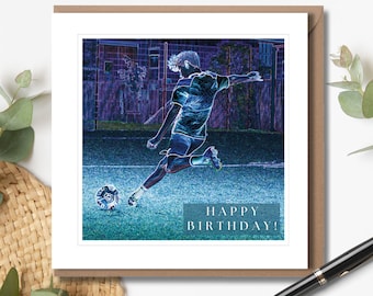 Footballer Birthday Card | Sports Photography | Football Fan Birthday | Boy's Birthday | Birthday Card for Him