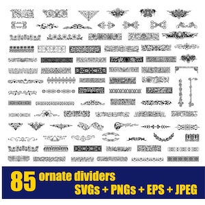 Collection of 85 Victorian/ Baroque Dividers | Ornamental Dividers | Ornaments | Vintage Dividers | EPS, SVG & PNG Files- Digital Download!