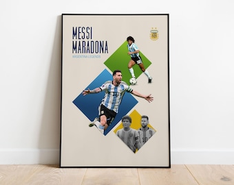 Messi + Maradona Argentina poster | DIGITAL download!!