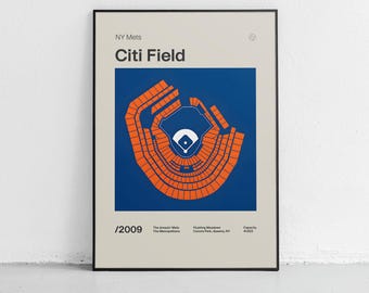 NY Mets Poster, New York Citi Field Stadium Print - digital DOWNLOAD