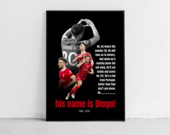 Pôster em homenagem a Diogo Jota pelo Liverpool, Para Sempre um Vermelho (Download Digital)