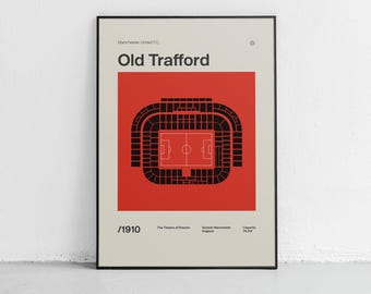Manchester United Poster, Old Trafford Stadium Poster - digital DOWNLOAD