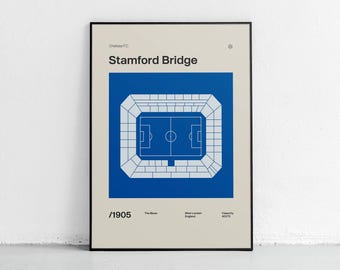 Stamford Bridge Stadium poster, Chelsea FC Stadium - digital DOWNLOAD