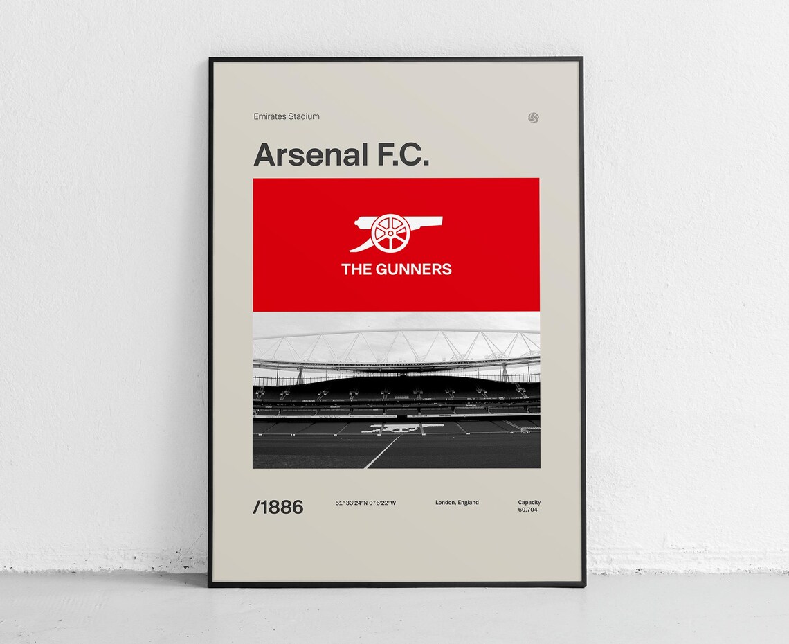 Arsenal FC Poster - Emirates Stadium Poster - Digital DOWNLOAD - Etsy
