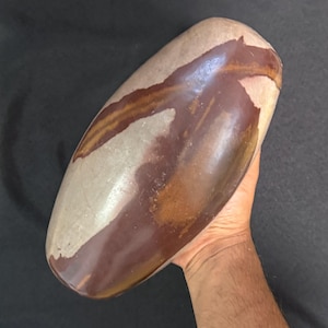 9 Inch Narmada River Shiva Lingam: Sacred Stone from India SL25C9.6