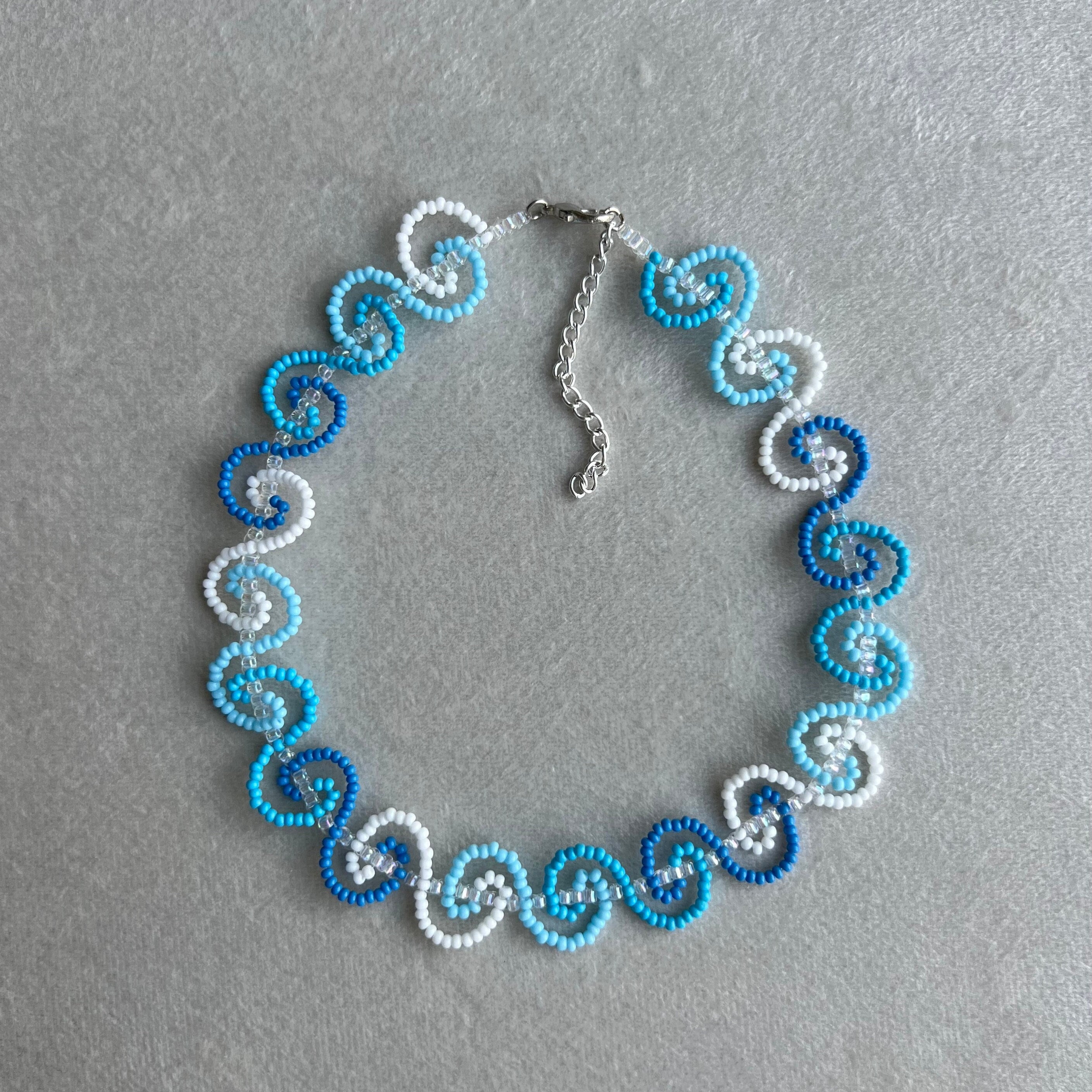 Wave Choker - Wave Beaded Choker - Wave Seed Bead Choker