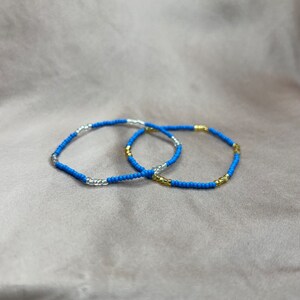 Beaded Bracelet - Dark Blue Beaded Bracelet - Seed Bead Bracelet - Stretchy Bracelet - Stretchy Beaded Bracelet - Beaded Bracelets