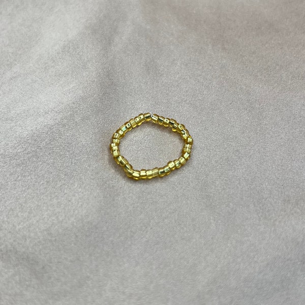 Beaded Ring - Stretchy Beaded Ring - Gold Bead Ring - Trendy Ring - Cute Ring - Y2K Ring - Y2K Aesthetic