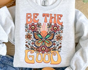 Retro Sublimations, Designs Downloads, Vintage Sublimations, Png, Clipart, Shirt Design, Sublimation Downloads, Butterfly, Be The Good