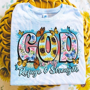 God is my refugee and strength png sublimation design download, Christian png, Religious png, Faith png, western png design